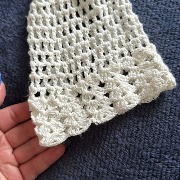 Crocheted Button up cardigan with Roses Down Center, Empire sleeves scal… - Picture 14 of 14